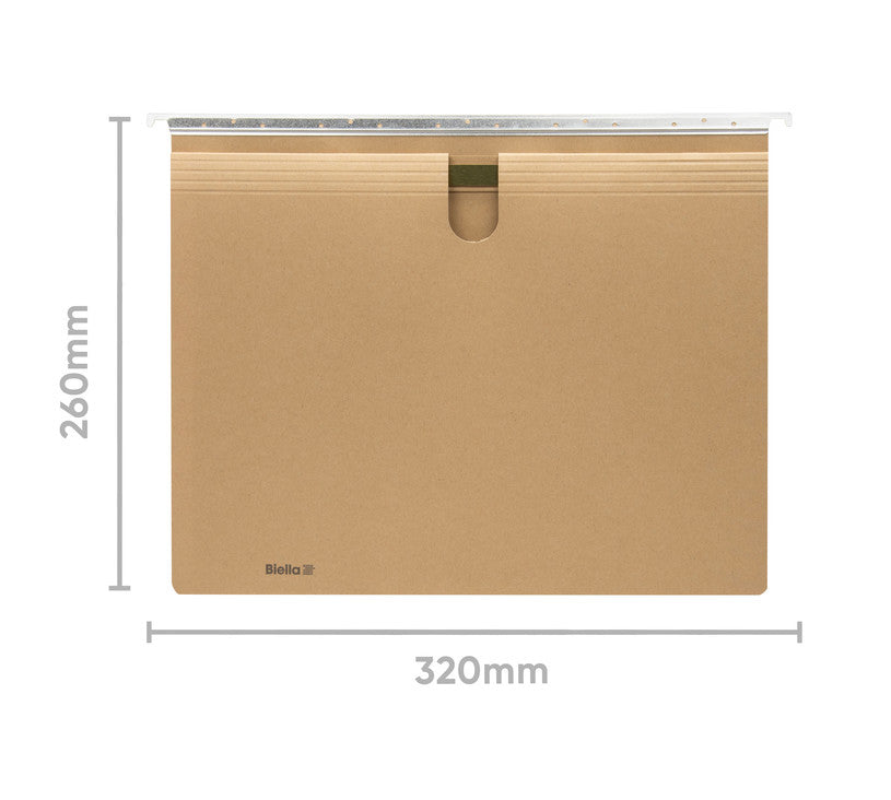 Biella Hängeordner für A4 – Karton, Braun, 320 × 260 mm