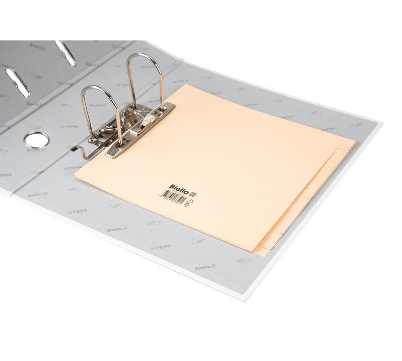 Biella Register – A4, 24-teilig, Papier, gelb, unbedruckt, 11-fach gelocht