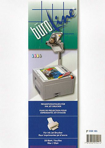 Buroline Transparentfolie Transparent – A4, Inkjet, 50 Blatt