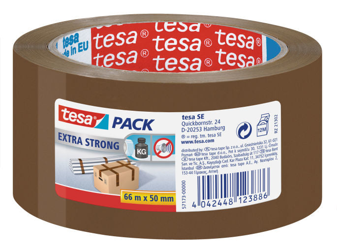tesa Vinylband – 50 mm × 66 m, braun, stark
