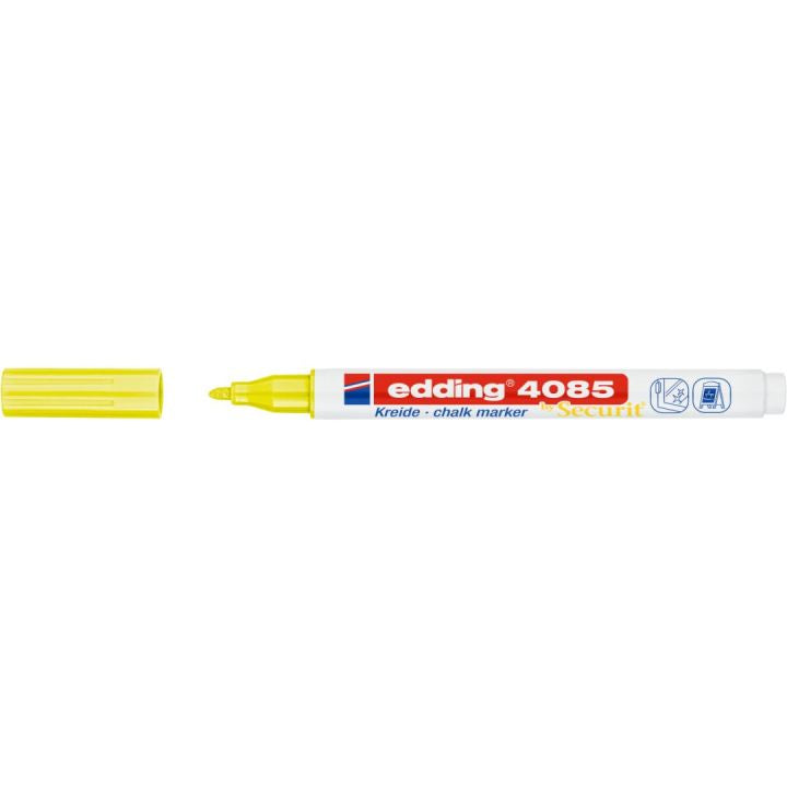 Edding 4085 Kreidemarker – Rund 1–2 mm – Gelb, für Glas und andere glatte Oberflächen