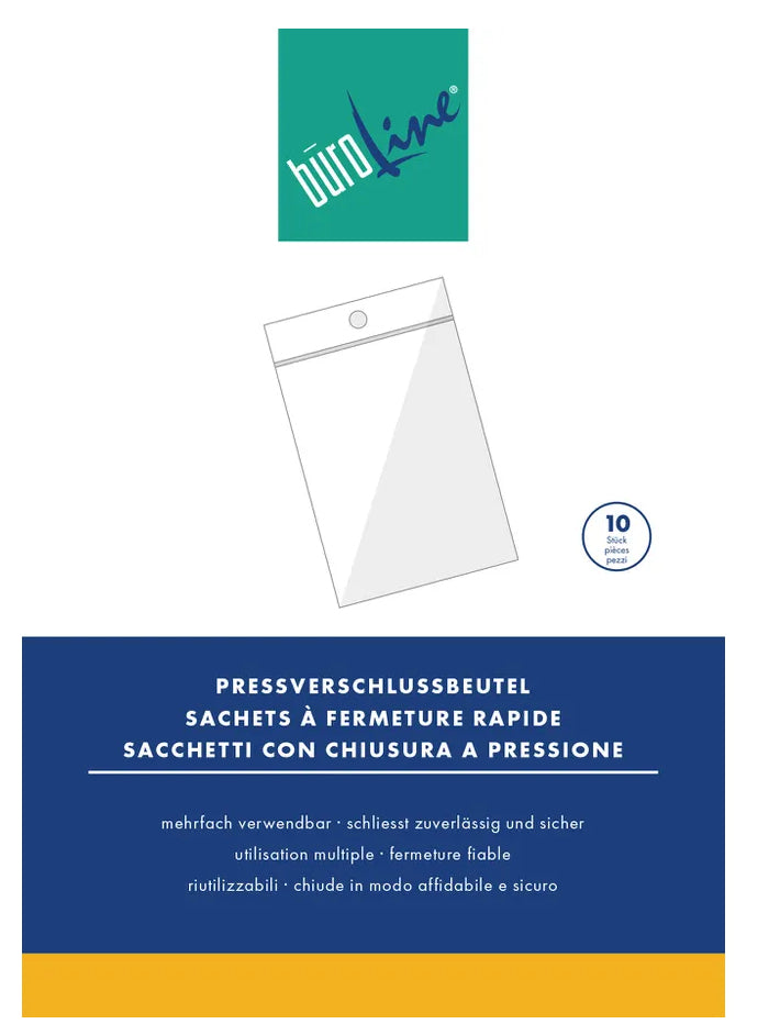Buroline Druckverschlussbeutel – 50 × 75 mm, transparent, PE – 10 Stk.