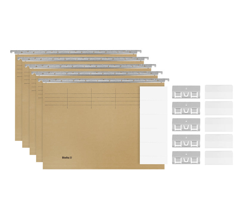 Biella Hängeordner für A4 – Karton, Olivgrün, 320 × 260 mm, mit Vordruck