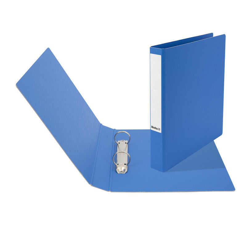 Biella Zeigebuch – A5 Hochformat – 2-Ring-Ringmechanik, Ø 25 mm, Rücken 32 mm – Blau, Karton