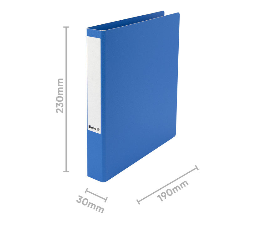 Biella Zeigebuch – A5 Hochformat – 2-Ring-Ringmechanik, Ø 25 mm, Rücken 32 mm – Blau, Karton