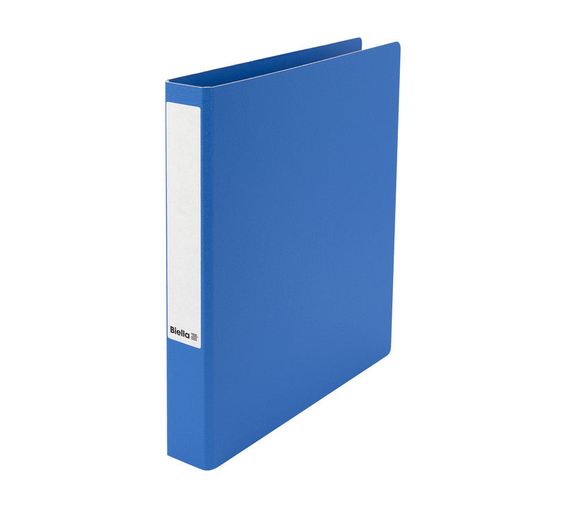 Biella Zeigebuch – A5 Hochformat – 2-Ring-Ringmechanik, Ø 25 mm, Rücken 32 mm – Blau, Karton