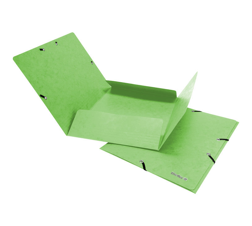 Biella Gummibandmappe TopColor A4 – 3 Klappen, Karton, Grün, bis 200 Blatt