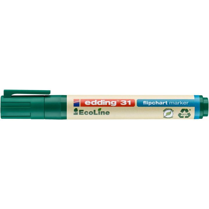 Edding Flipchart-Marker 31 EcoLine – Rundspitze 1,5-3 mm – Grün – Nachfüllbar