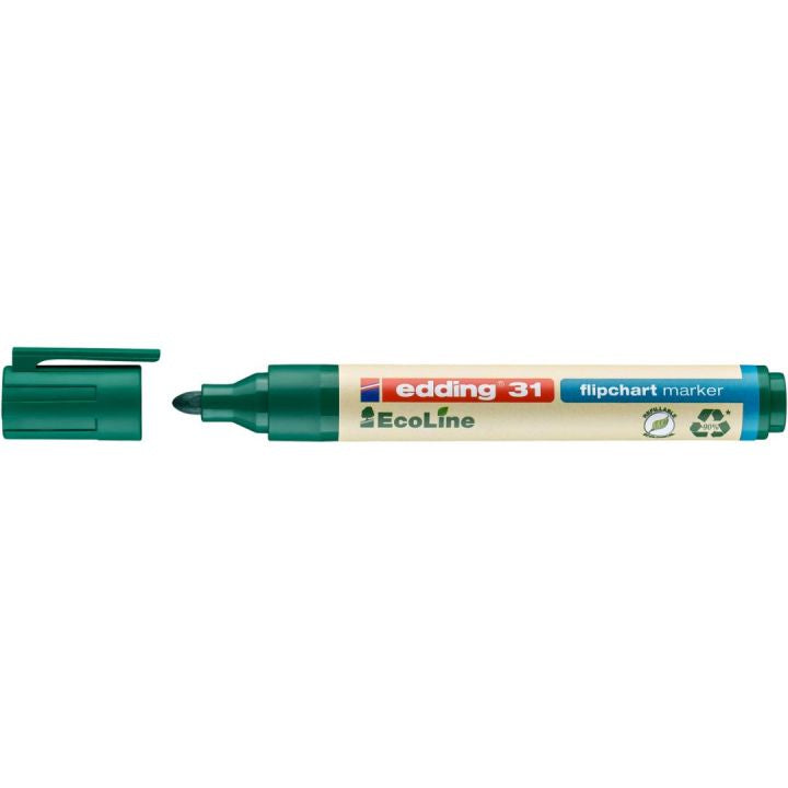 Edding Flipchart-Marker 31 EcoLine – Rundspitze 1,5-3 mm – Grün – Nachfüllbar