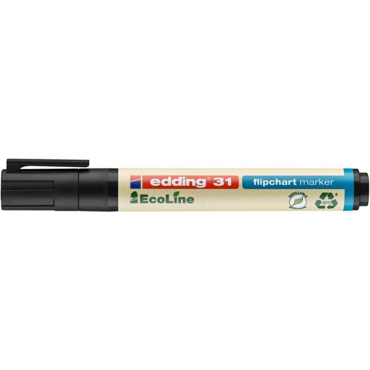 Edding Flipchart-Marker 31 EcoLine – Rundspitze 1,5-3 mm – Schwarz – Nachfüllbar
