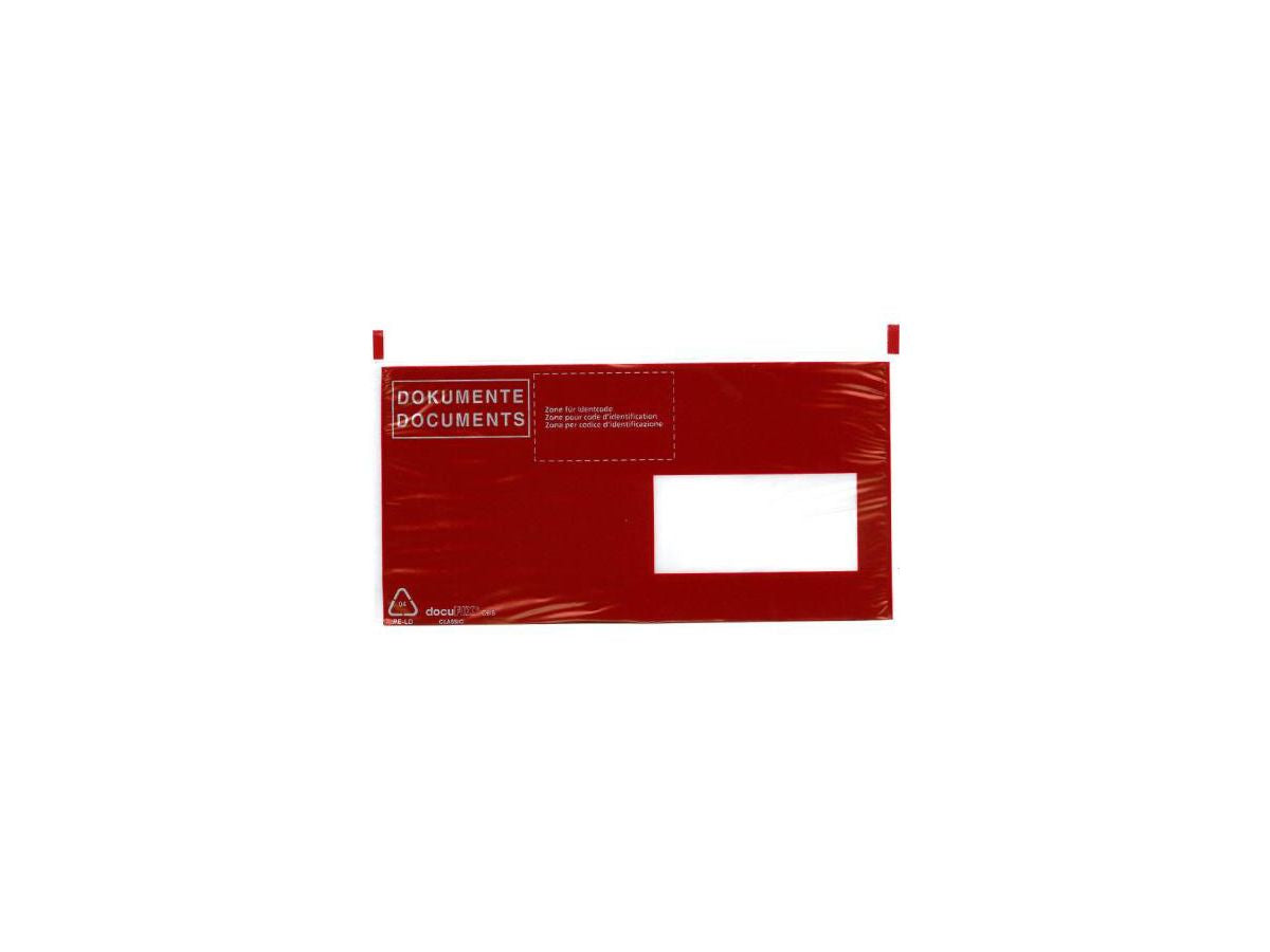 Buroline Dokumententasche – für C6/5, Fenster rechts, selbstklebend, rot – 250 Stk.