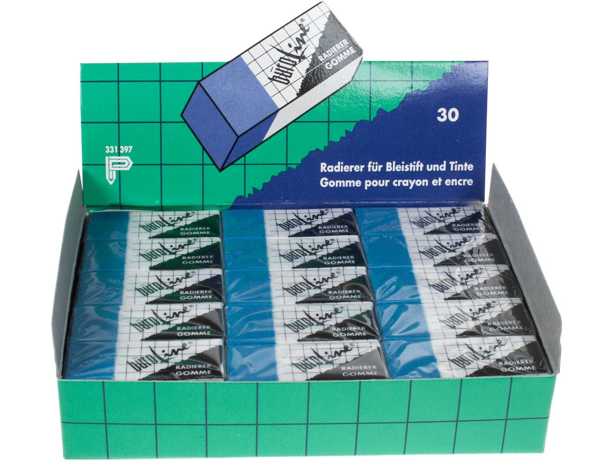 Buroline BÜROLINE Radiergummi – für Papier & Folie, 136 × 94 × 30 mm, 30 Stk.