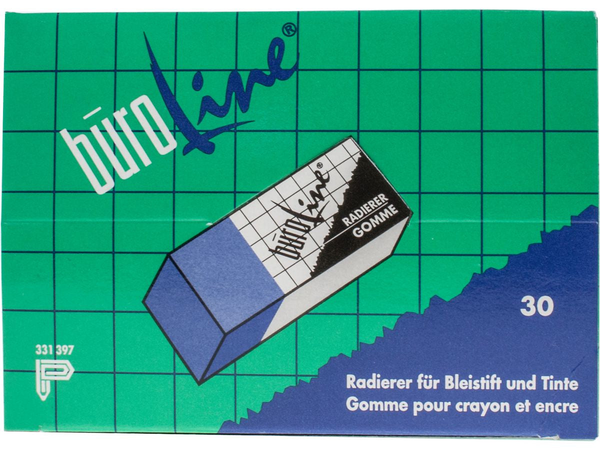Buroline BÜROLINE Radiergummi – für Papier & Folie, 136 × 94 × 30 mm, 30 Stk.