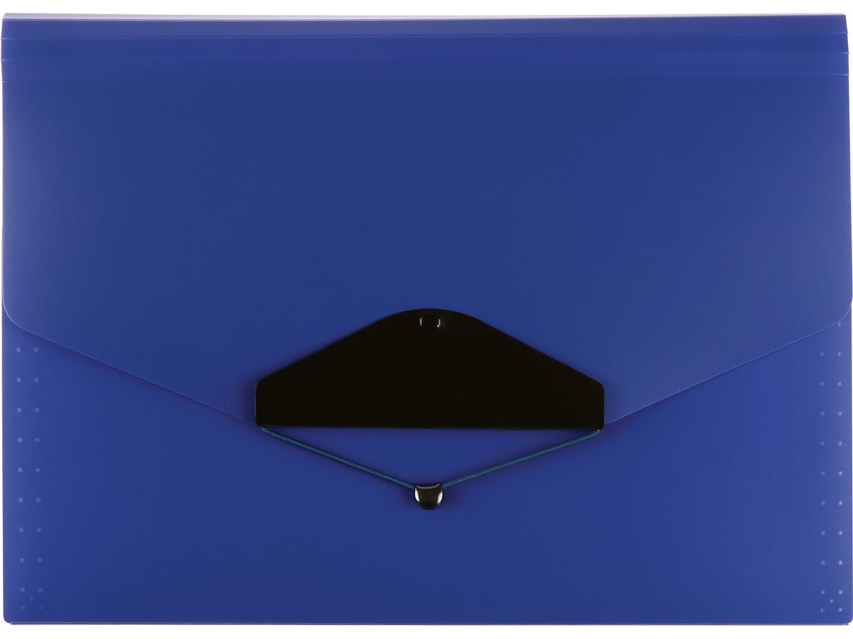 Buroline Büroline Fächermappe A4 – 6 Fächer, Gummiband, Kunststoff, Blau