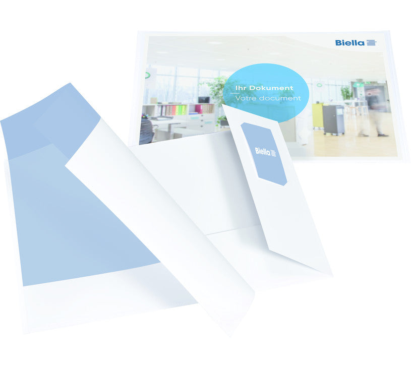 Biella Konferenzmappe – A4, Visitenkartenfach, Karton, Weiss