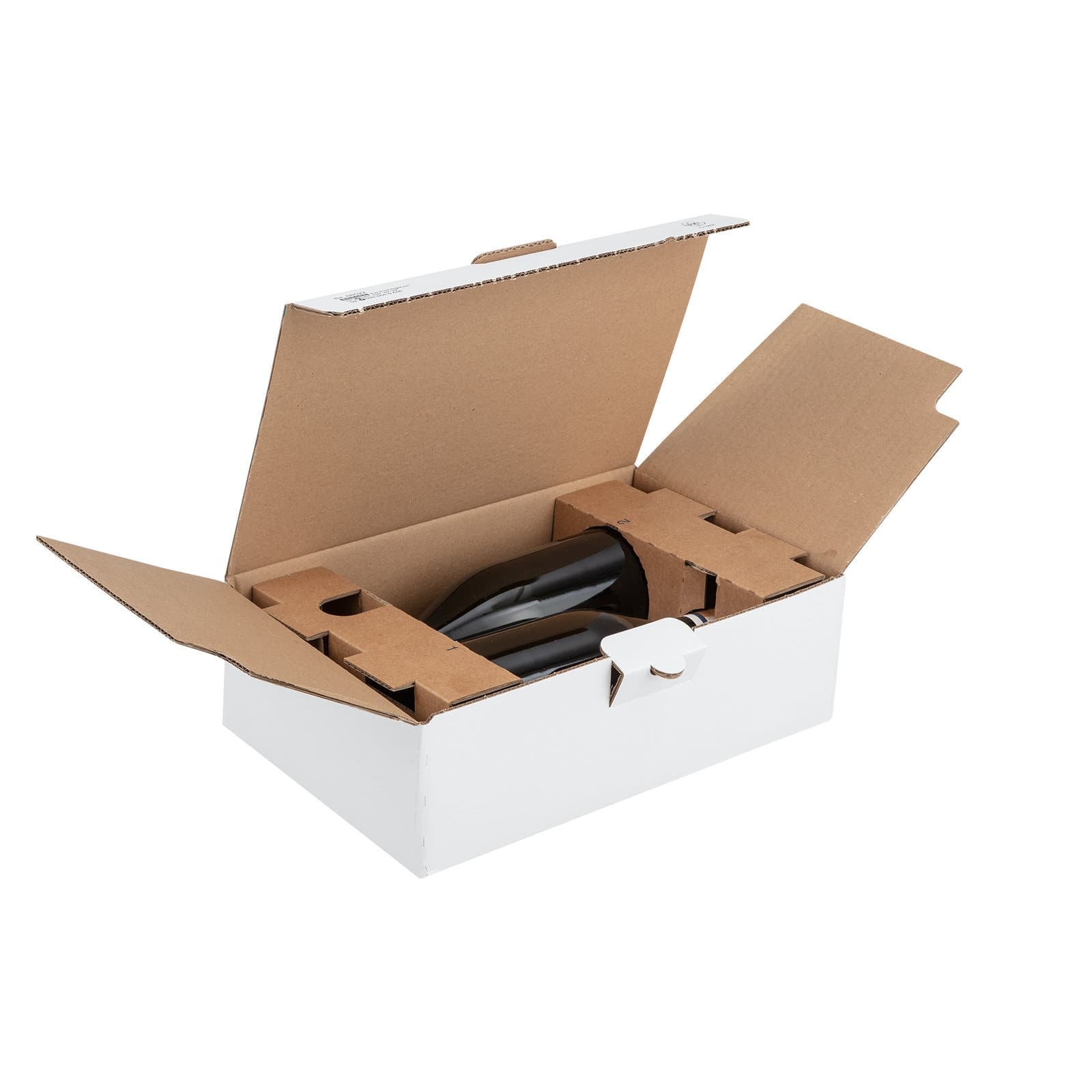 Brieger Versandkarton VinoPac – für 2 Flaschen, 332 × 198 × 93 mm, weiss
