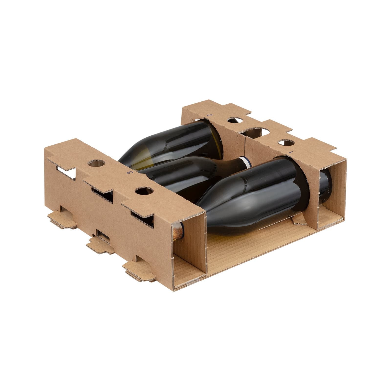 Brieger Versandkarton VinoPac – für 3 Flaschen, 332 × 285 × 93 mm, weiss