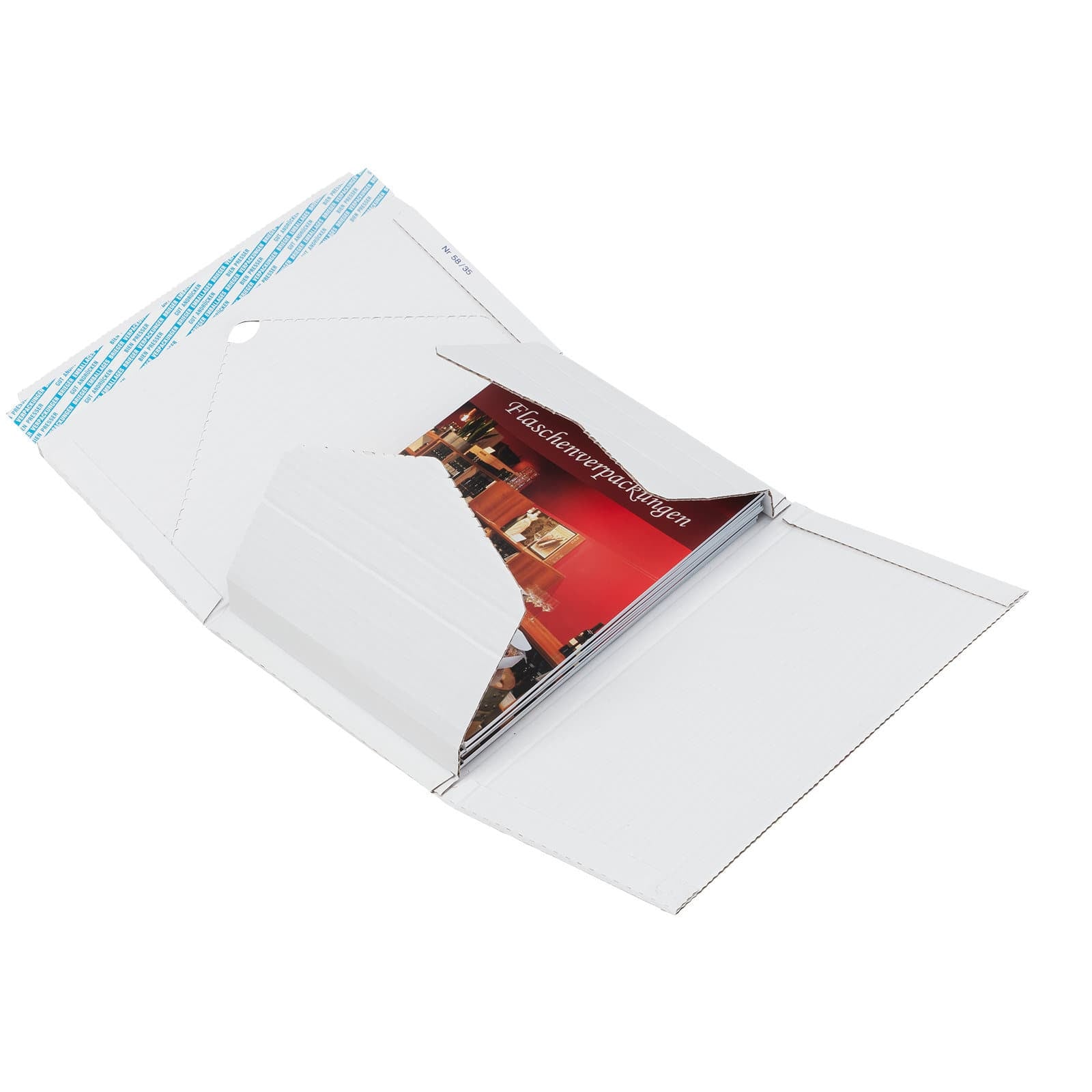 Brieger Varfix Karton-Versandtasche – 305 × 215 × 60 mm, selbstklebend, Karton, weiss – 50 Stk.