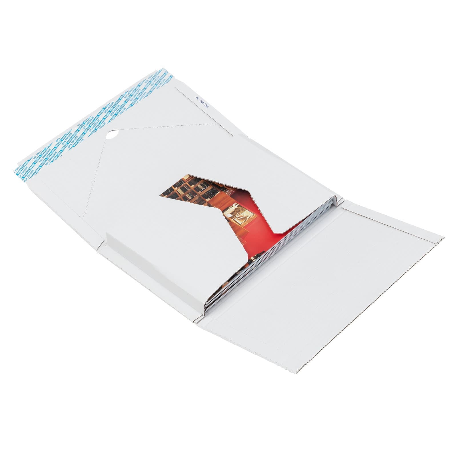 Brieger Varfix Karton-Versandtasche – 305 × 215 × 60 mm, selbstklebend, Karton, weiss – 50 Stk.