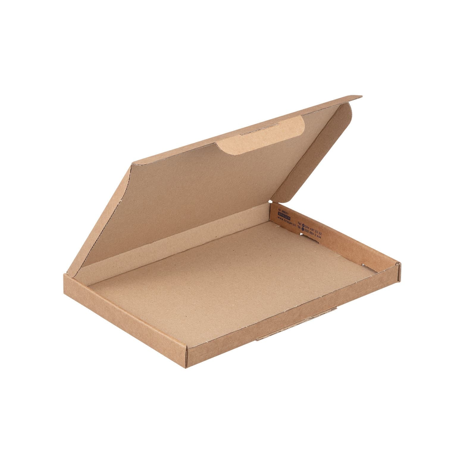 Brieger Versandkarton – 220 × 155 × 16 mm, einwellig, Deckel, braun – 1 Stk.