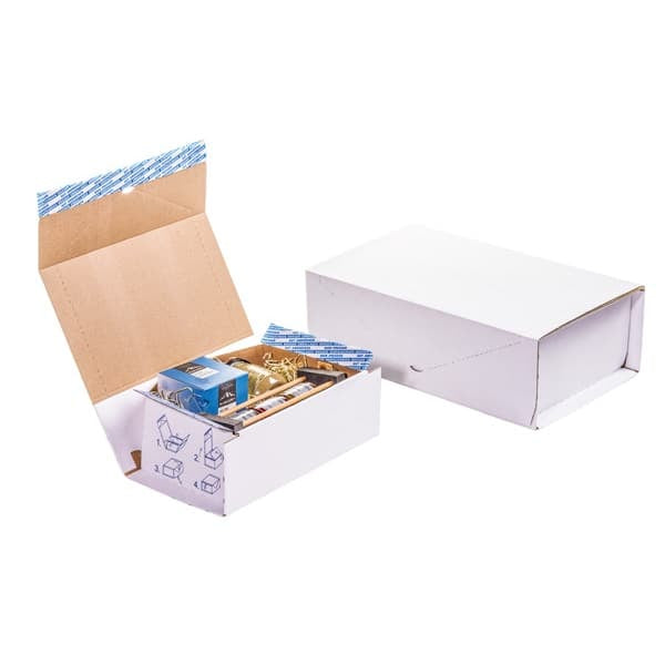 Brieger Versandkarton – 320 × 224 × 120 mm, selbstklebend, weiss – 1 Stk.