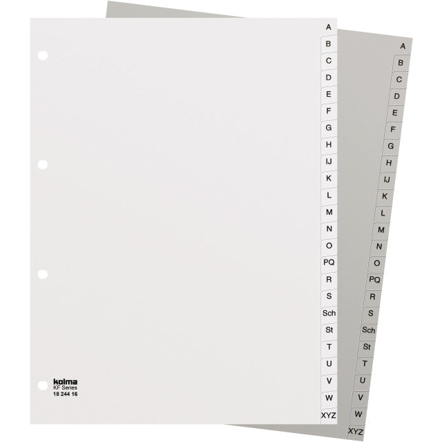 KolmaFlex Register – A4, 24-teilig, PP, weiss, vorgedruckt, 4-fach Lochung