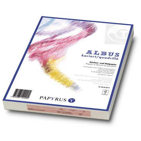 Papyrus Zeichenpapier – A4, 160 g/m², weiss, 5 mm kariert, 100 Blatt – FSC