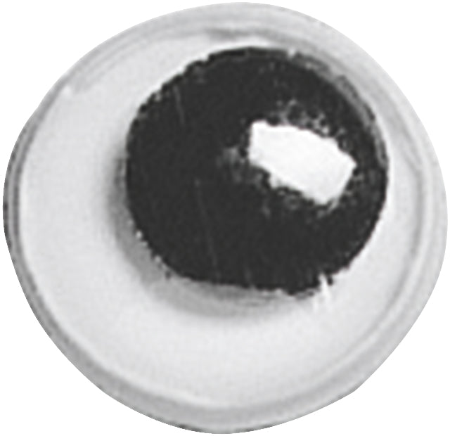 KNORR prandell Wackelaugen, Kunststoff, selbstklebend, Schwarz, Ø 10 mm × 10 mm, 28 Stk.
