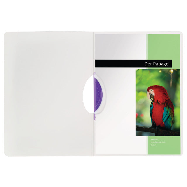 Kolma Schnellhefter Easy Klemmhefter Plus – A4, Kunststoff, Transparent, Kunststoff-Deckleiste