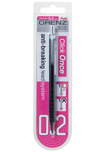 Pentel Orenz Druckbleistift – 0,2 mm, Anti-Minenbruch, Schwarz