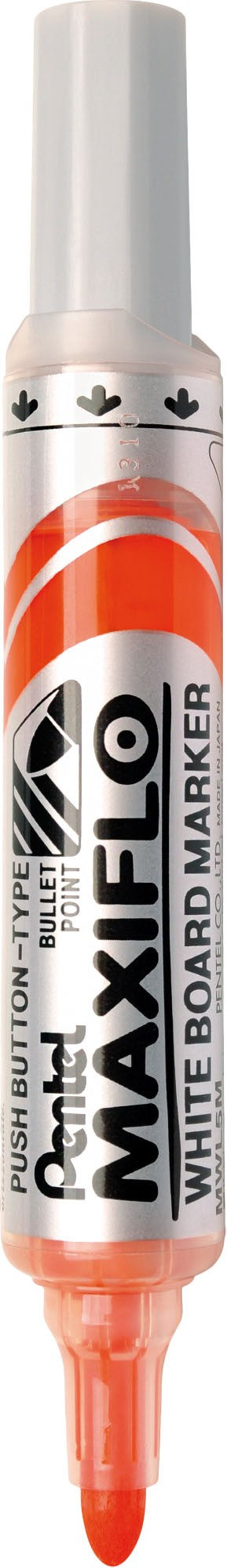 Pentel Whiteboard-Marker Maxiflo MWL5M – Konische Spitze 6 mm – Orange – Trocken abwischbar