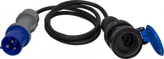Brennenstuhl Netzkabel, CEE 16-3 auf T23, H07RN-F 3G2,5, IP55, 230 V, 16 A, 1,5 m, Schwarz
