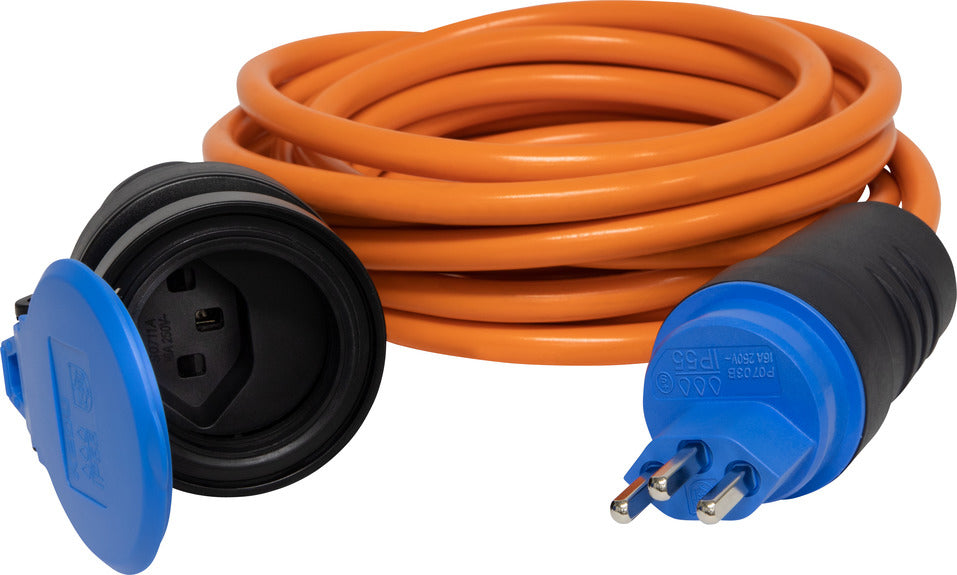 Brennenstuhl Netzkabel, T23 auf T23, 16 A, 230 V, 25 m, Orange