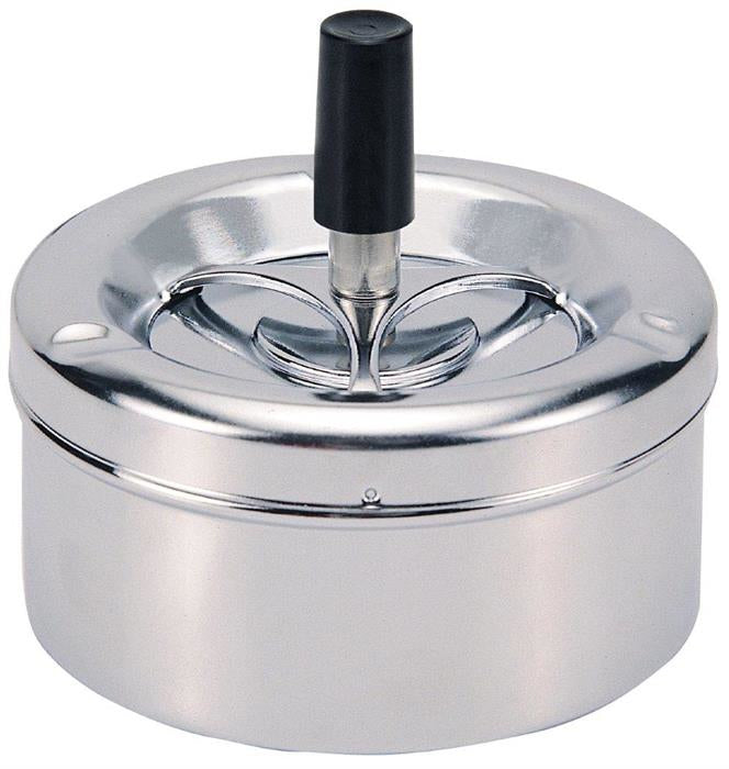 Dameco Schleuder-Aschenbecher – Ø 11 × 10 cm – Metall, silber