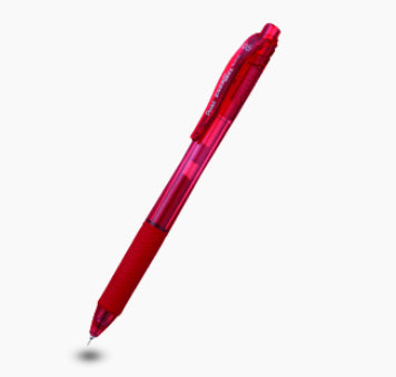 Pentel EnerGel X – Tintenroller, schnelltrocknend, Druckmechanik, 0,5 mm, Rot, für Linkshänder