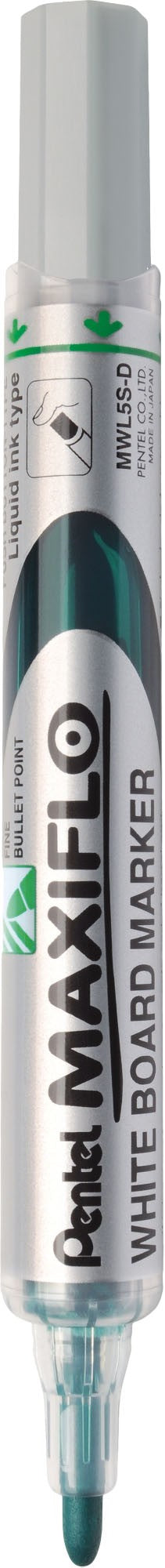 Pentel Whiteboard-Marker Maxiflo MWL5S – Konische Spitze 4 mm – Grün – Trocken abwischbar
