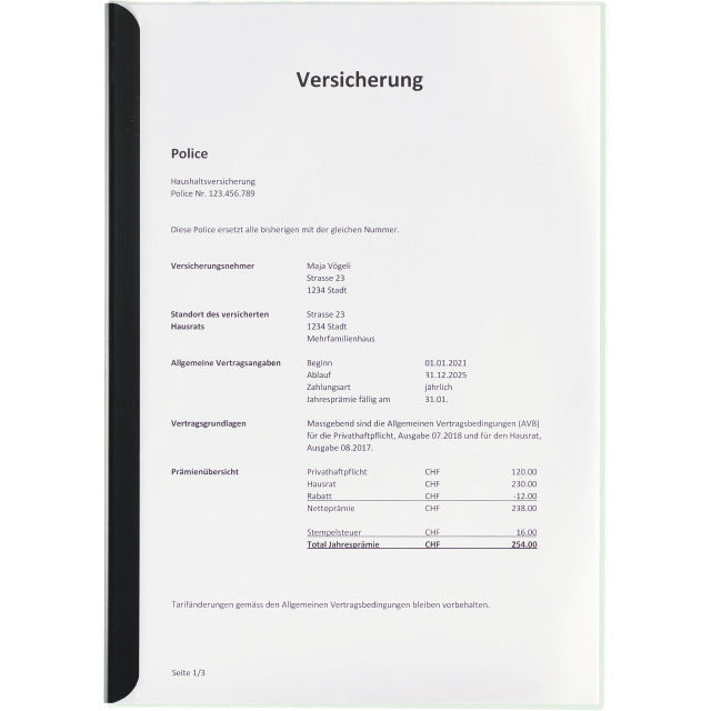 Kolma Präsentationsmappe 10.742.20, für A4, 30 Blatt – weiss/transparent