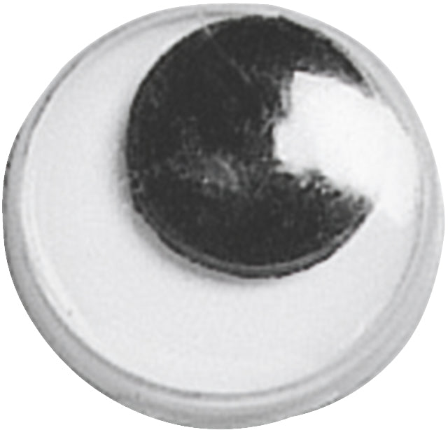 KNORR prandell Wackelaugen, Kunststoff, selbstklebend, Schwarz, Weiss, Ø 12 mm, 27 Stk.