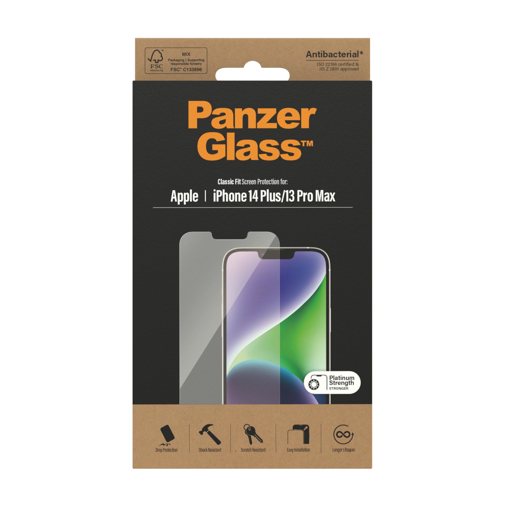 PanzerGlass Displayschutz (Panzerglas), Case Friendly – für iPhone 14 Plus/13 Pro Max