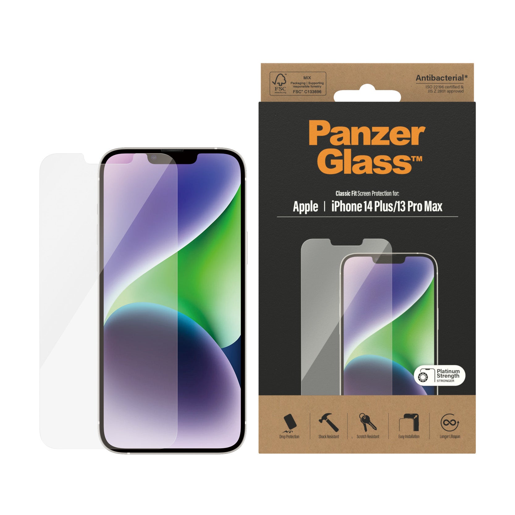PanzerGlass Displayschutz (Panzerglas), Case Friendly – für iPhone 14 Plus/13 Pro Max