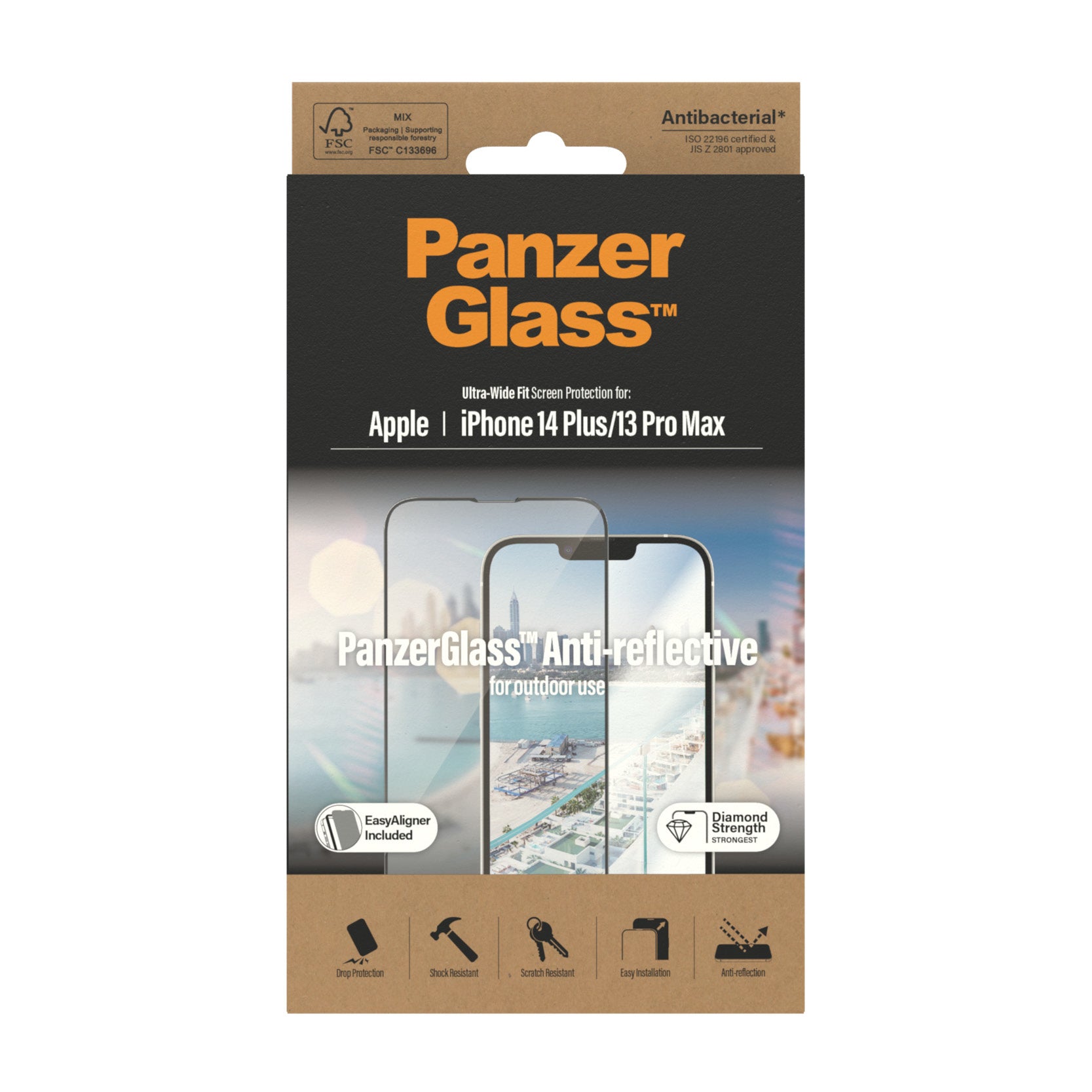 PanzerGlass Displayschutz (Panzerglas) – für iPhone 14 Plus/iPhone 13 Pro Max – mit Applikator