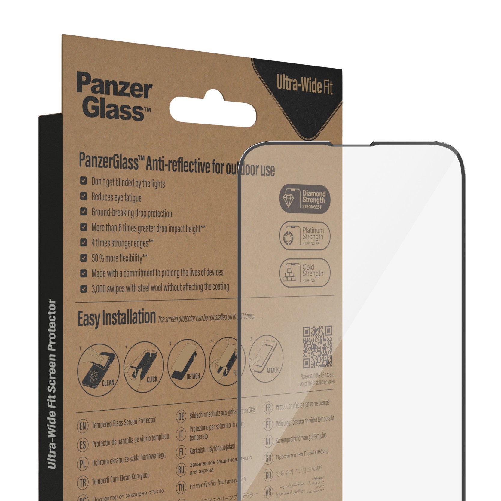 PanzerGlass Displayschutz (Panzerglas) – für iPhone 14 Plus/iPhone 13 Pro Max – mit Applikator
