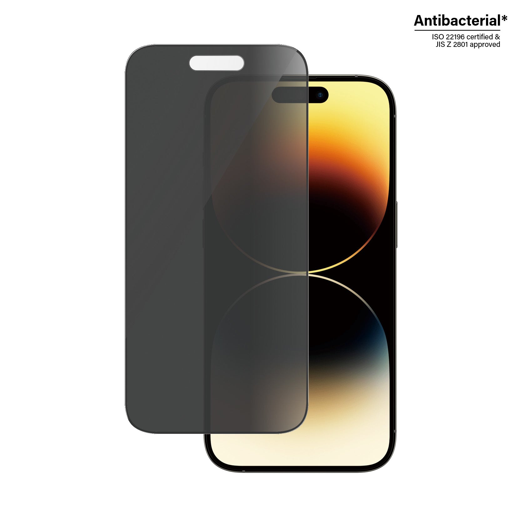PanzerGlass Privacy-Filter (Panzerglas), Ultra-Weit Passform – für iPhone 14 Pro