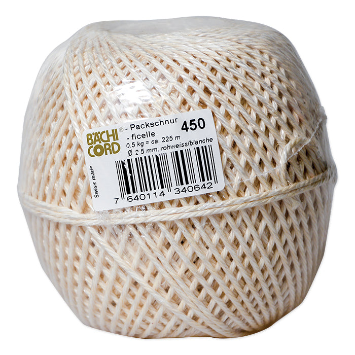 Baechi Cord Bächi-Cord – Kordel Recyclingfaser, weiss Ø 2,5 mm × 225 m