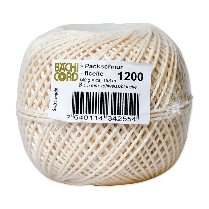 Baechi Cord Bächi-Cord Packschnur – 1,5 mm × 160 m, weiss