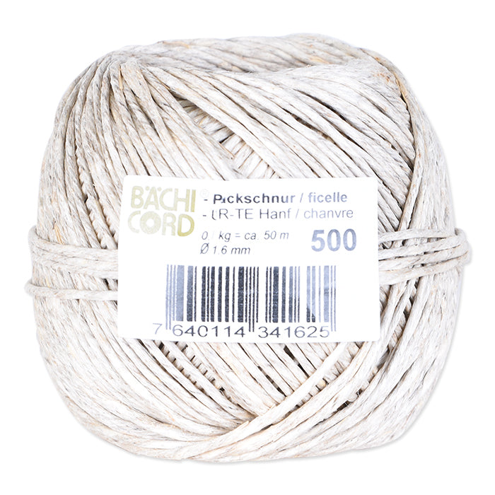 Baechi Cord Flachs-Schnur – 1,6 mm × 50 m, 24 daN Reisskraft, beige