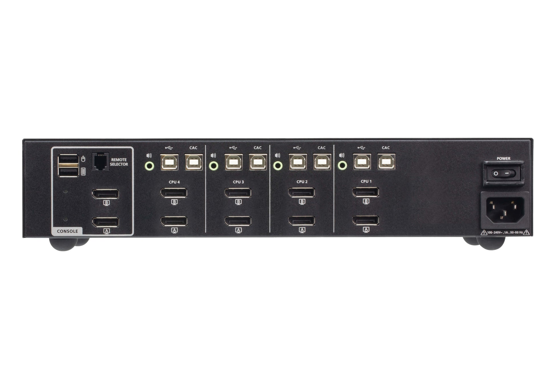 ATEN 4-Port USB - 4K DisplayPort – KVM-Switch, 4K, USB 2.0, Kartenleser (PSD PP V4.0)/Kabel-Fernschalter