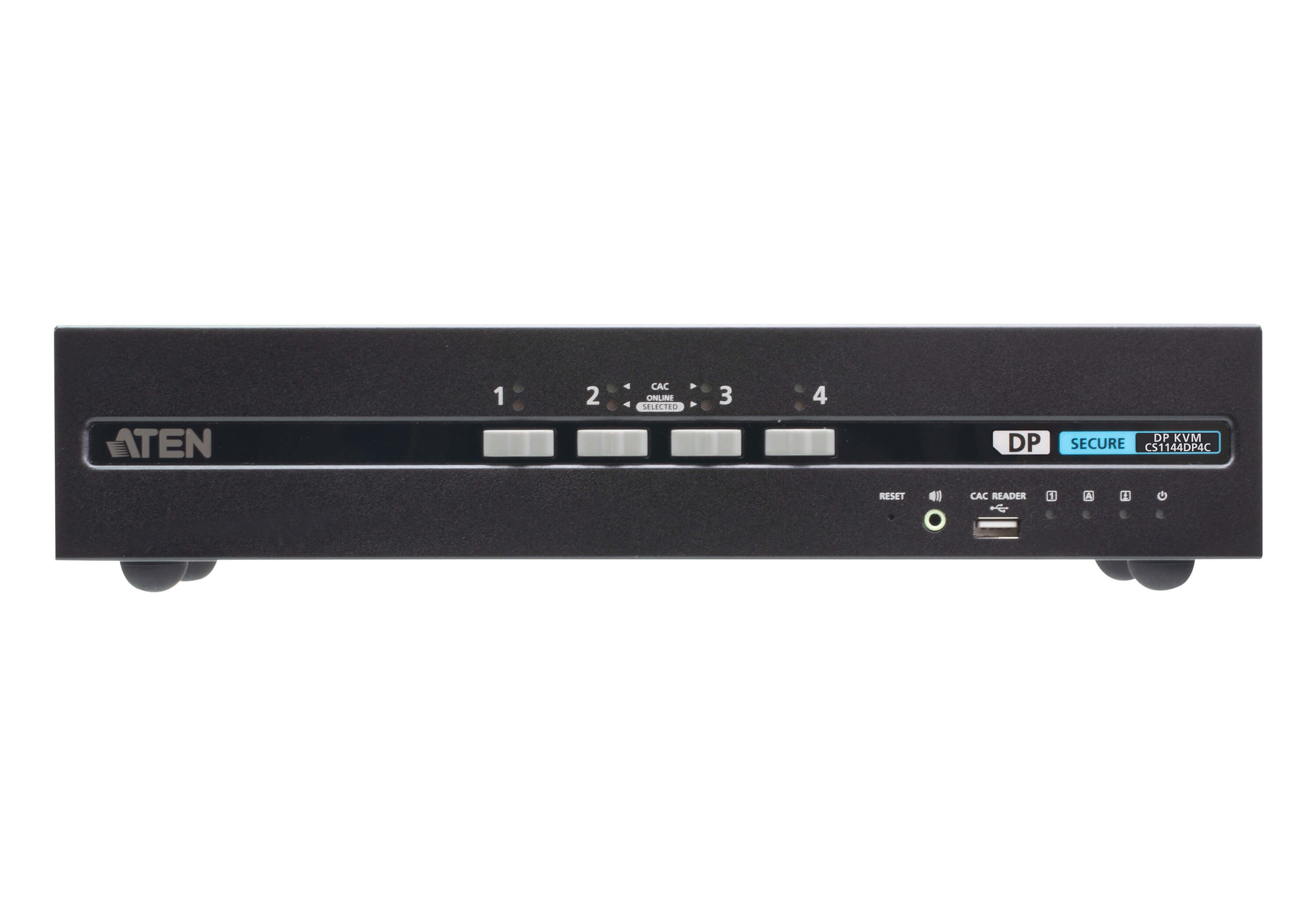ATEN 4-Port USB - 4K DisplayPort – KVM-Switch, 4K, USB 2.0, Kartenleser (PSD PP V4.0)/Kabel-Fernschalter