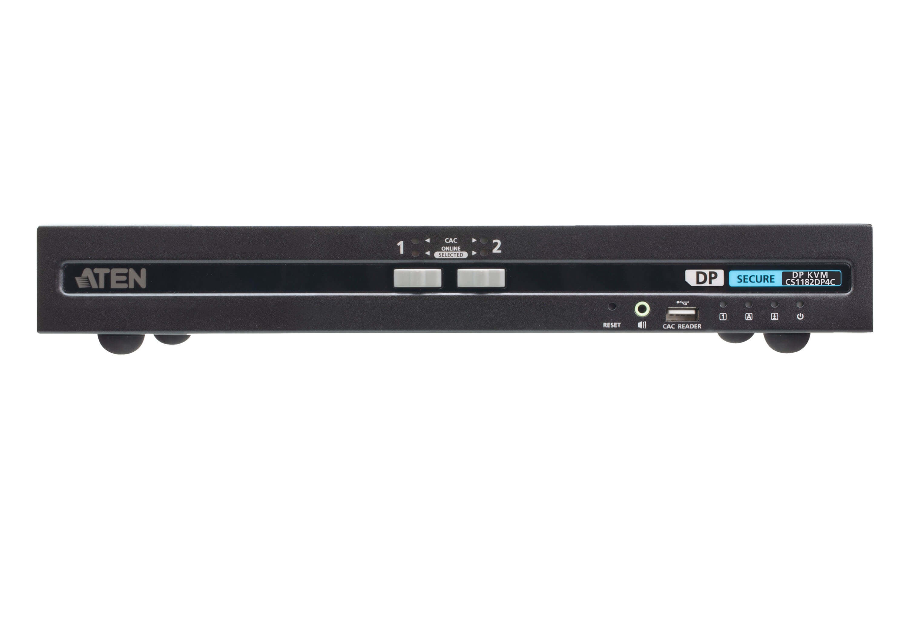 ATEN CS1182DP4C – 2-Port DP Secure KVM-Switch, Dual-View – 3840 × 2160, USB 2.0-Hub, Audio, NIAP/PP v4.0