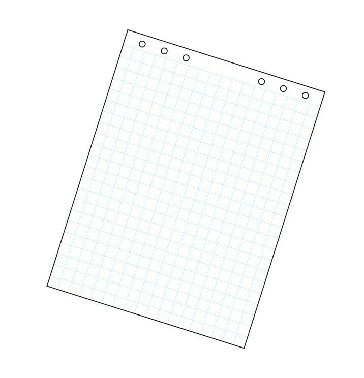 BEREC Flipchart-Block – 68 × 99 cm, 5 Blöcke, kariert, weiss, Papier